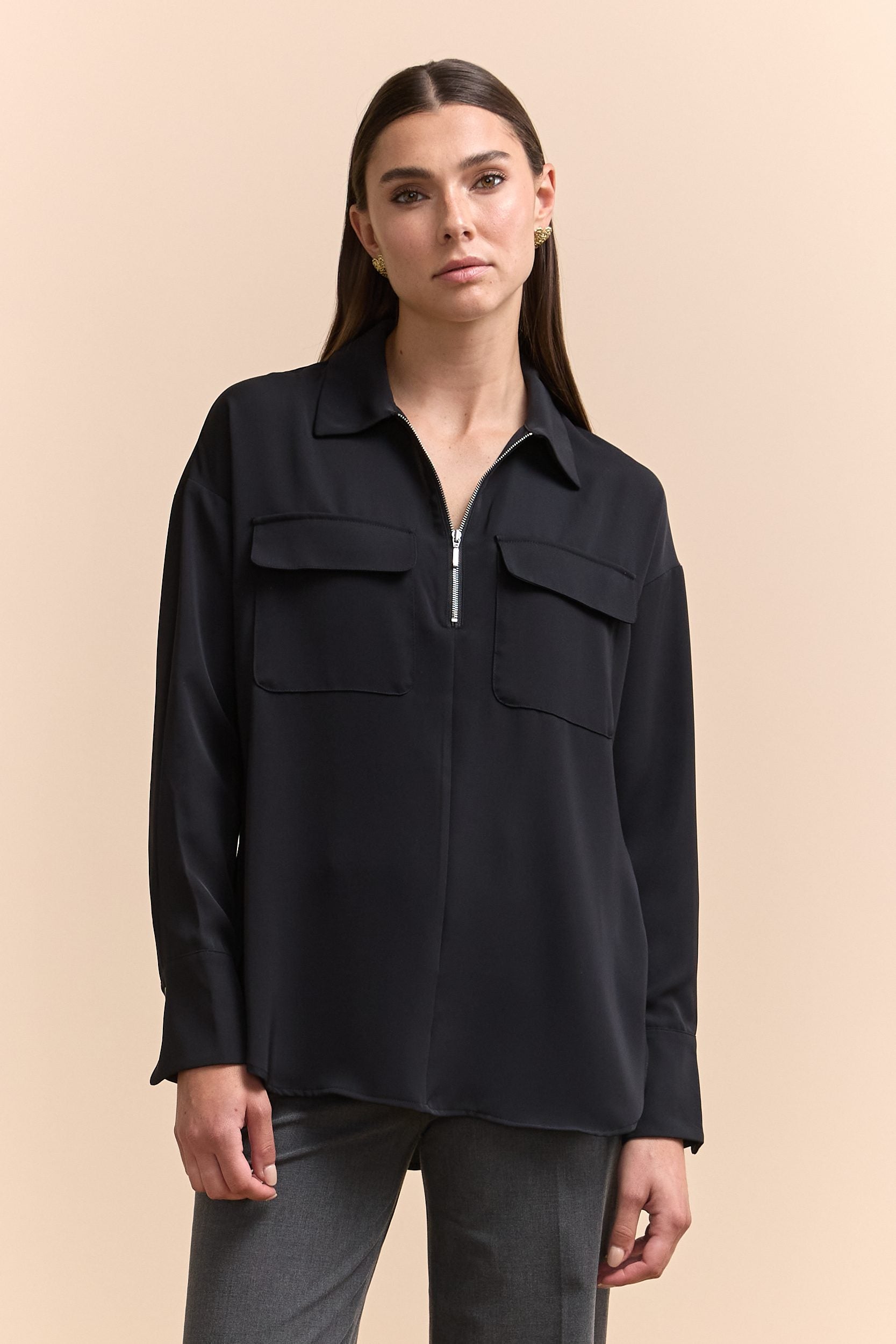 Blouse ample avec zip