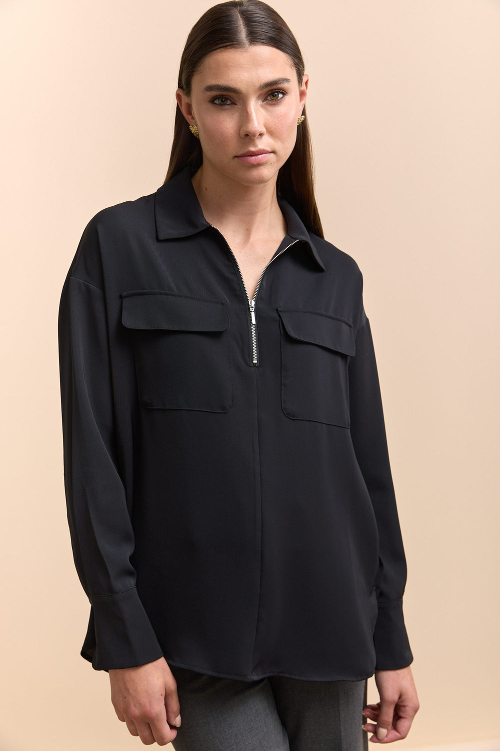 Blouse ample avec zip