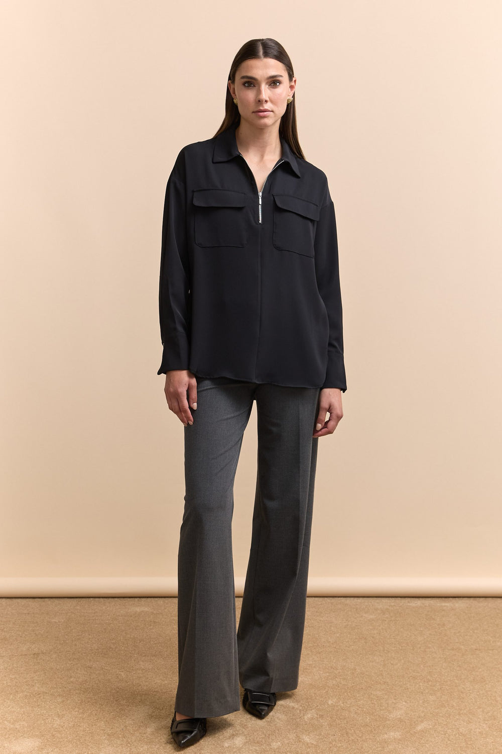 Blouse ample avec zip