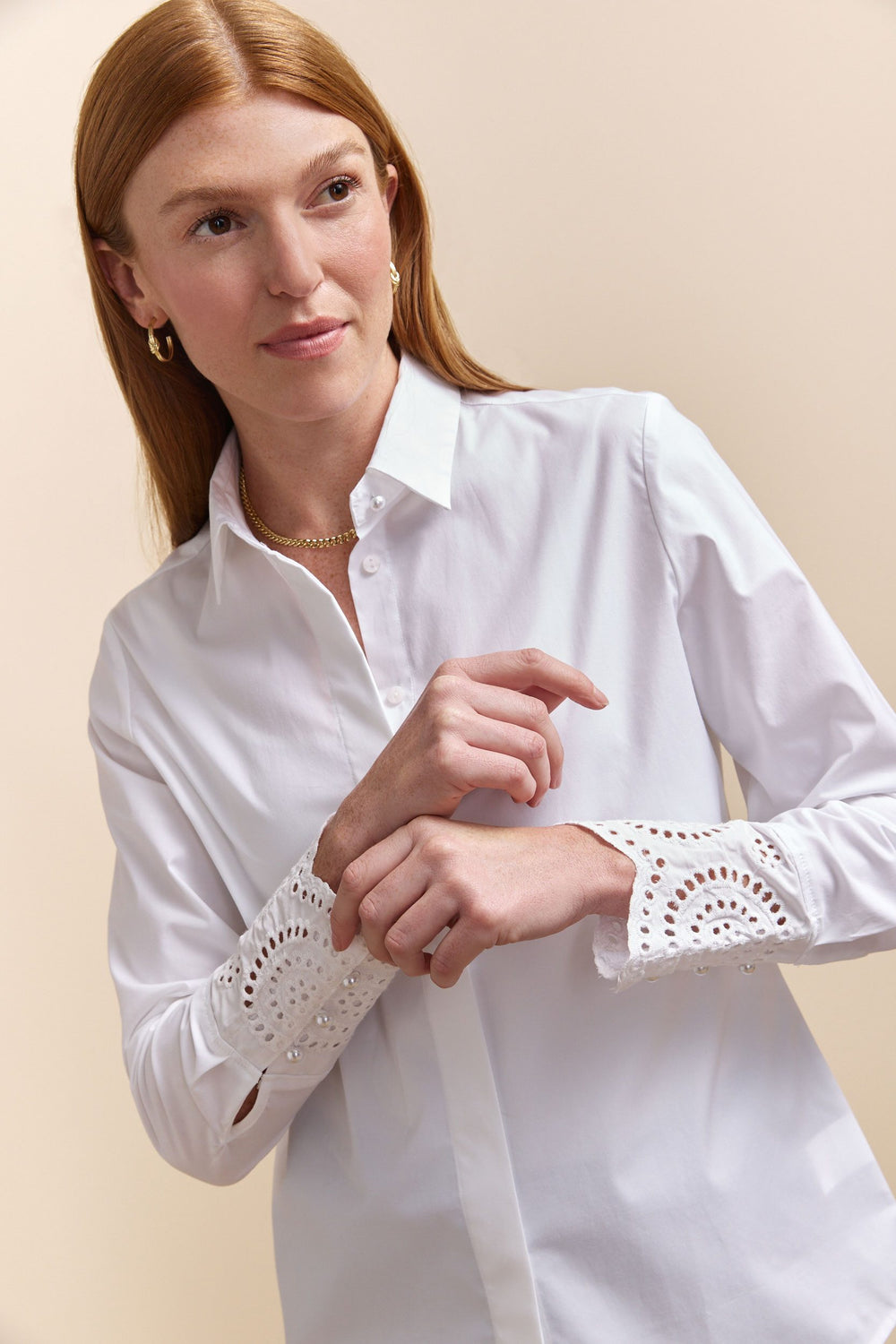 Chemisier semi-ajusté à broderie