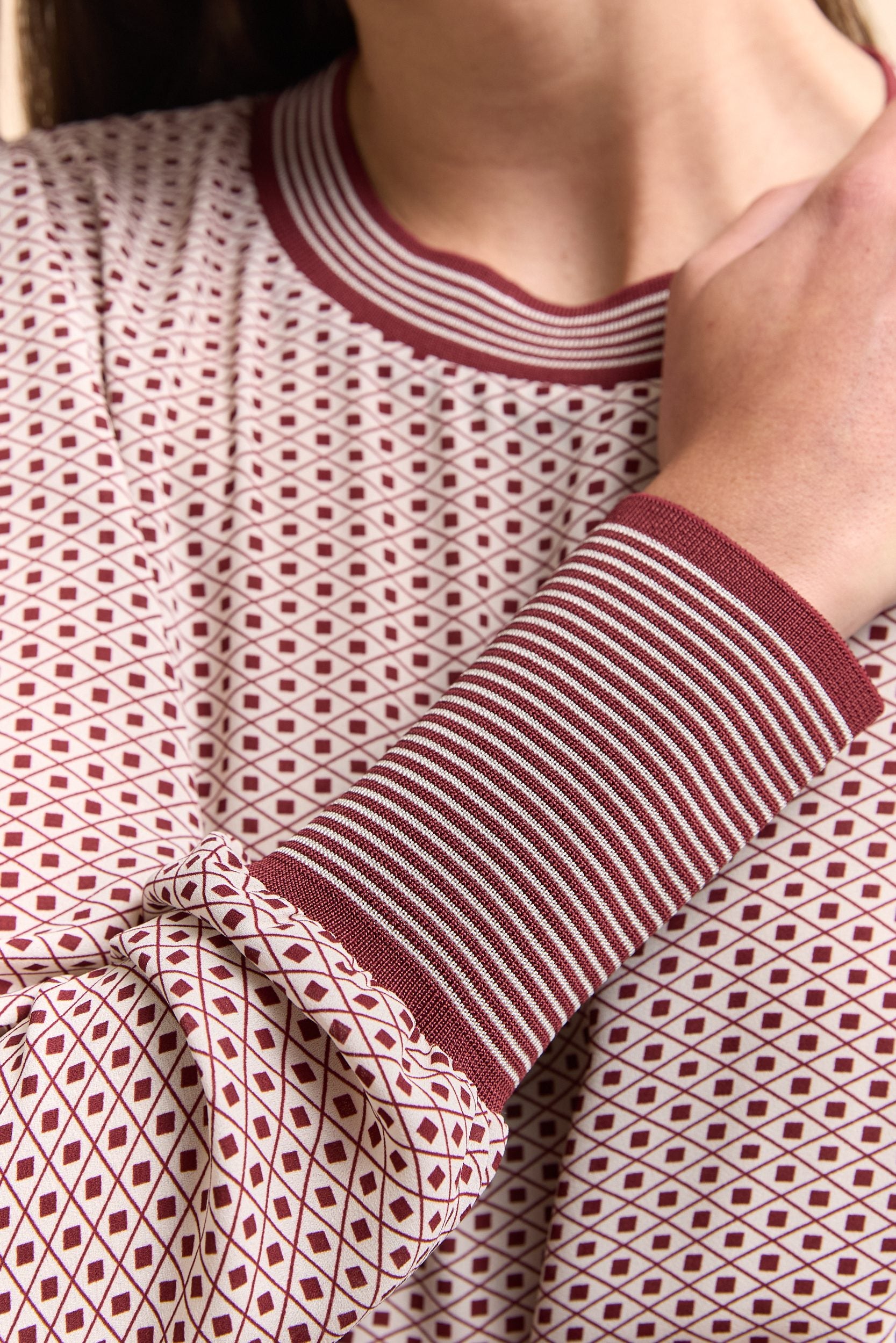Blouse imprimée à manches bouffantes