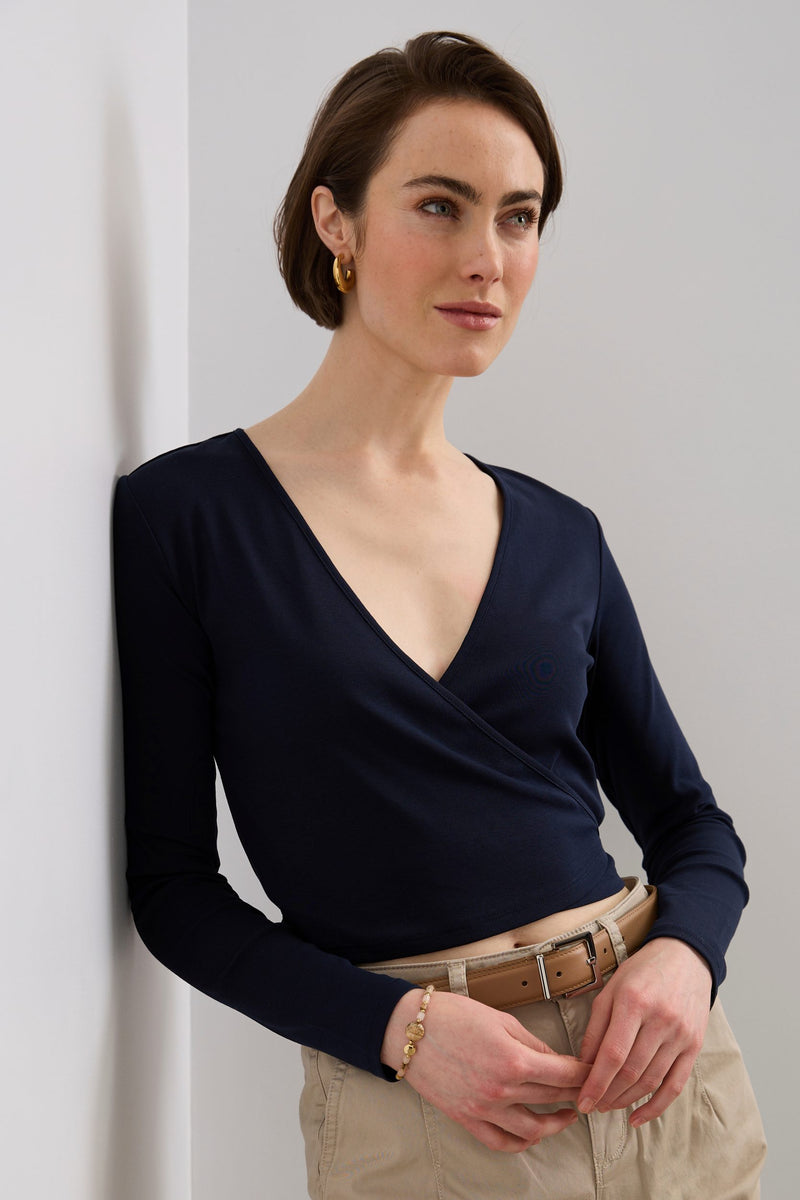 Long Sleeve Wrap Top