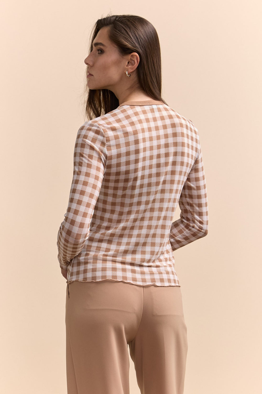 Haut en filet imprimé