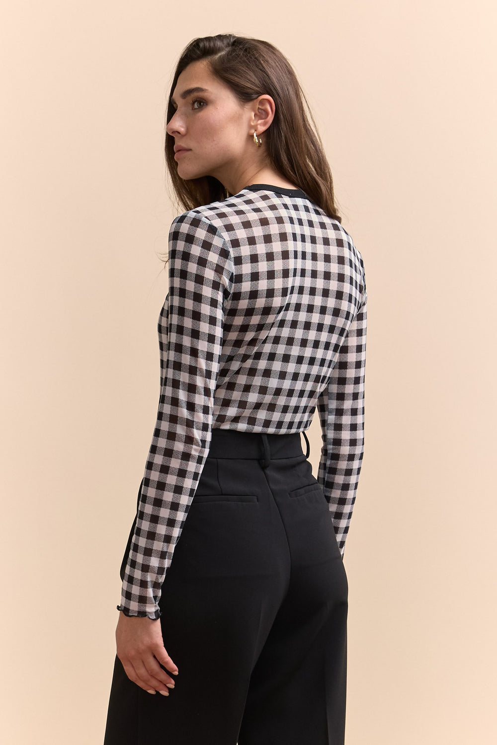 Haut en filet imprimé
