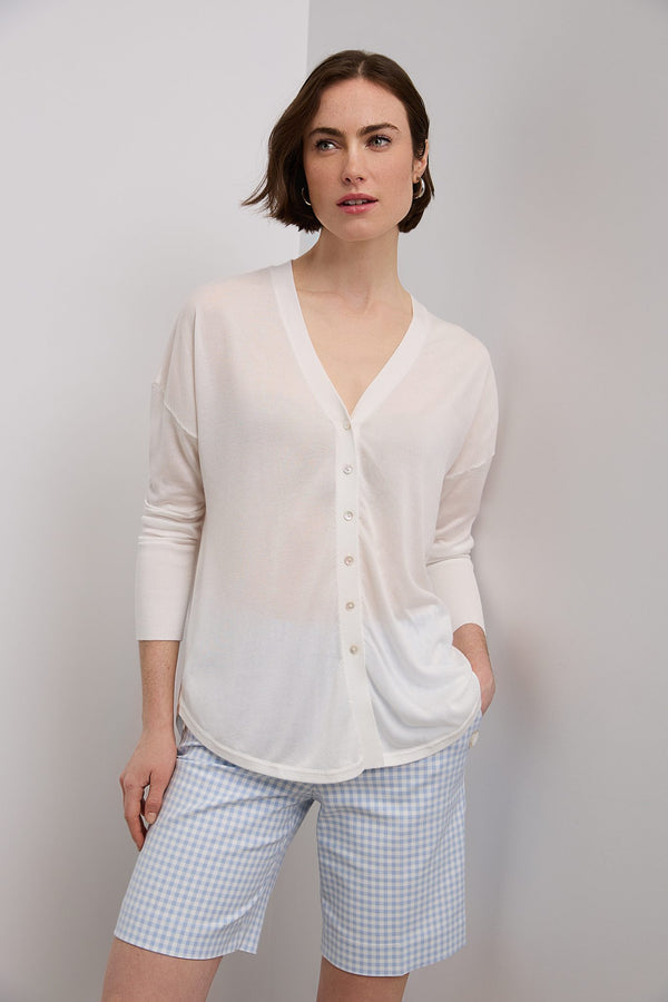 Loose cardigan with front knot