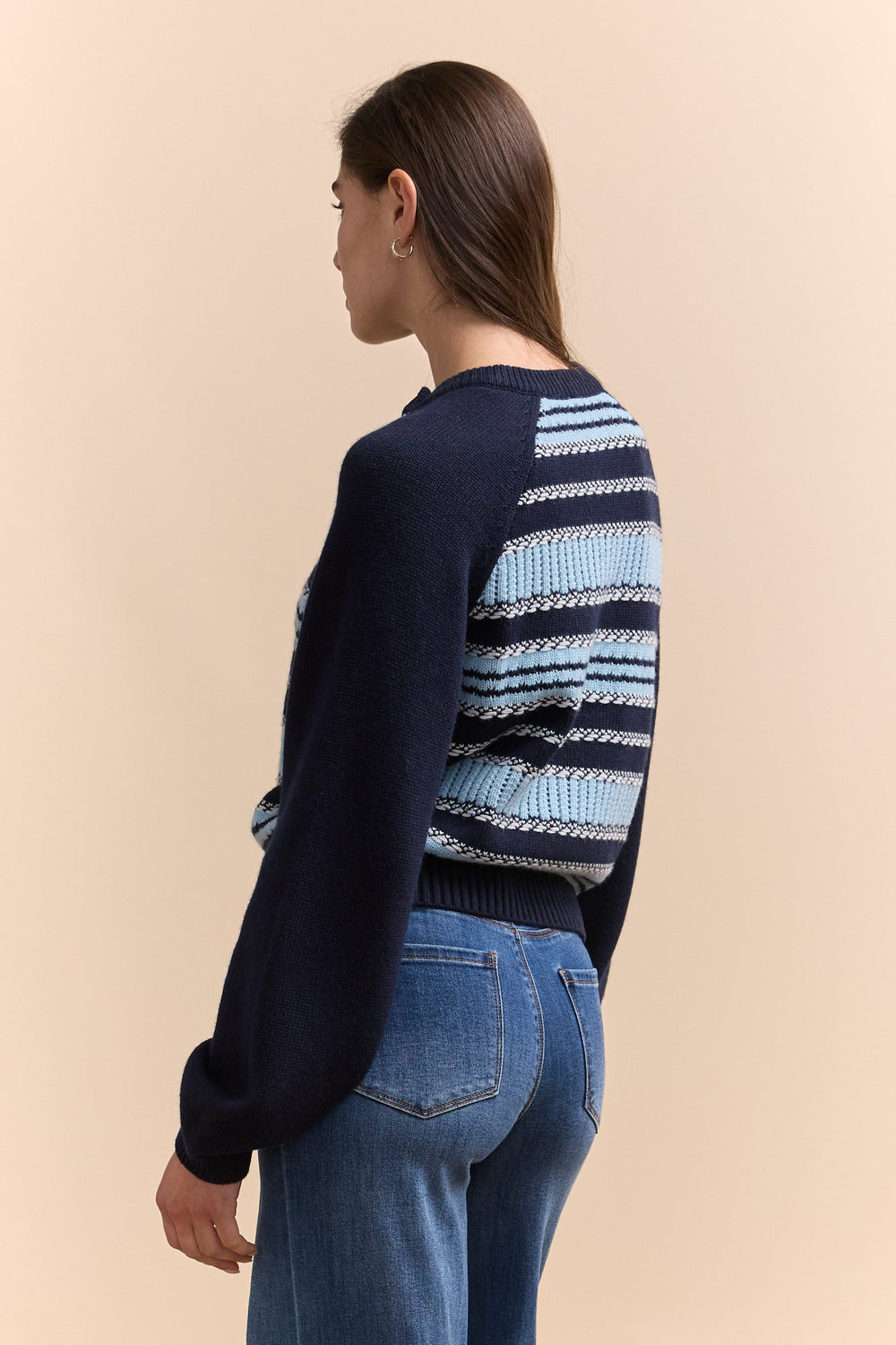 Pull à rayures texturées