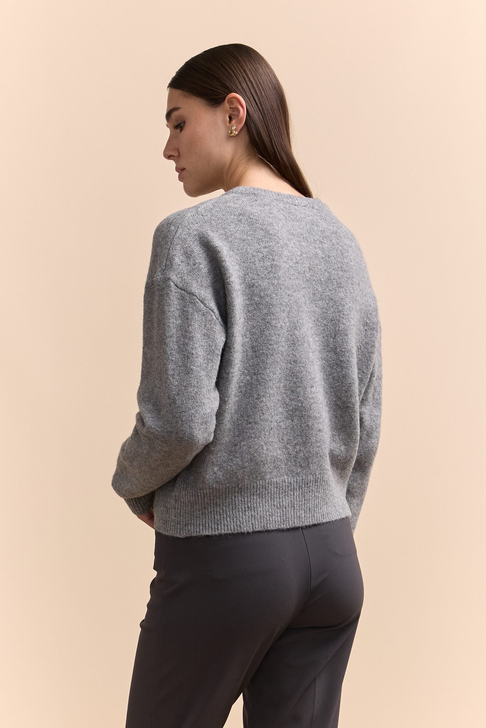Pull col rond avec zip devant