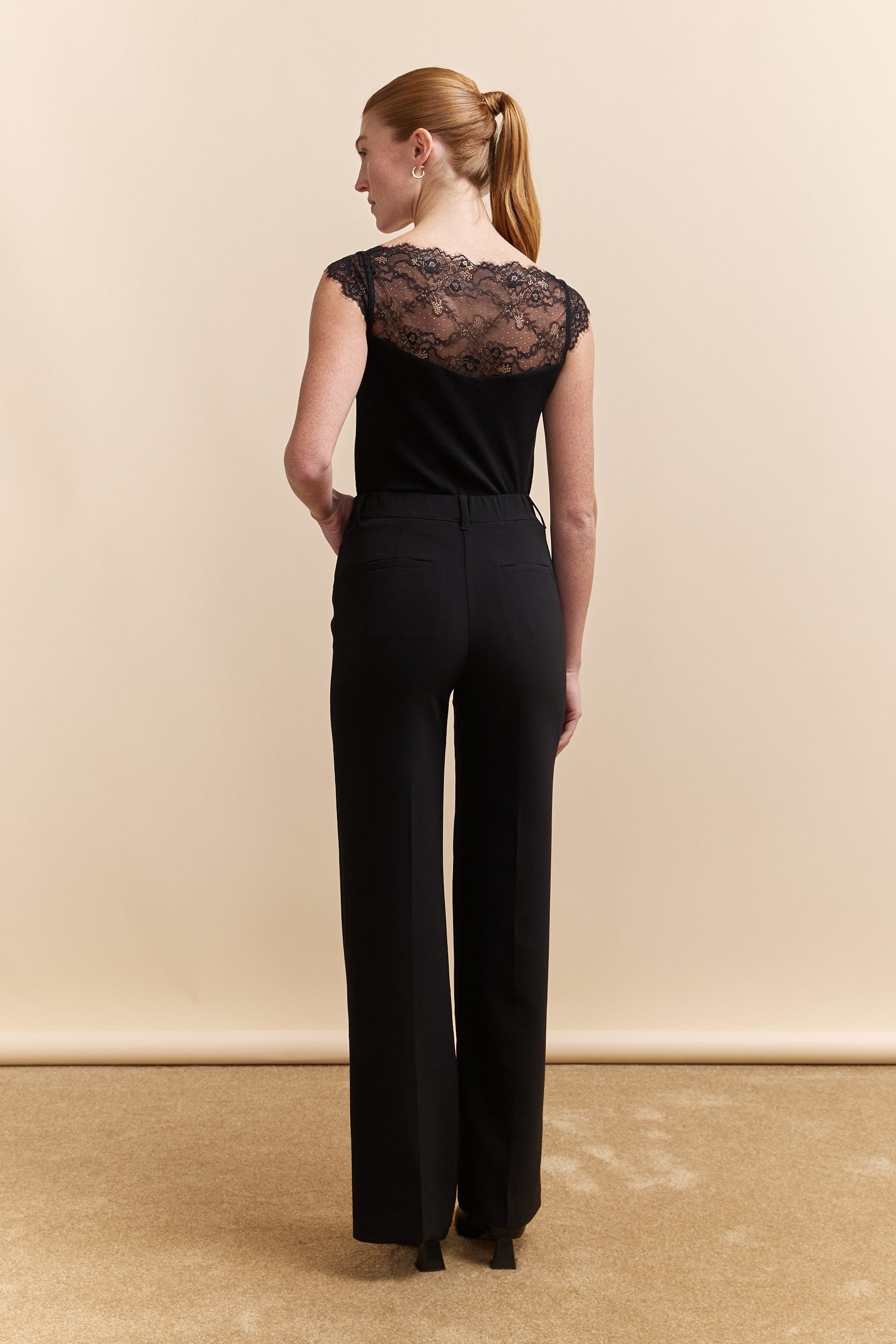 Pantalon droit taille haute