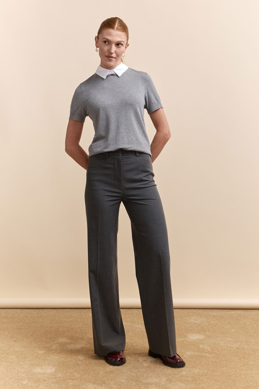 Pantalon taille haute droit