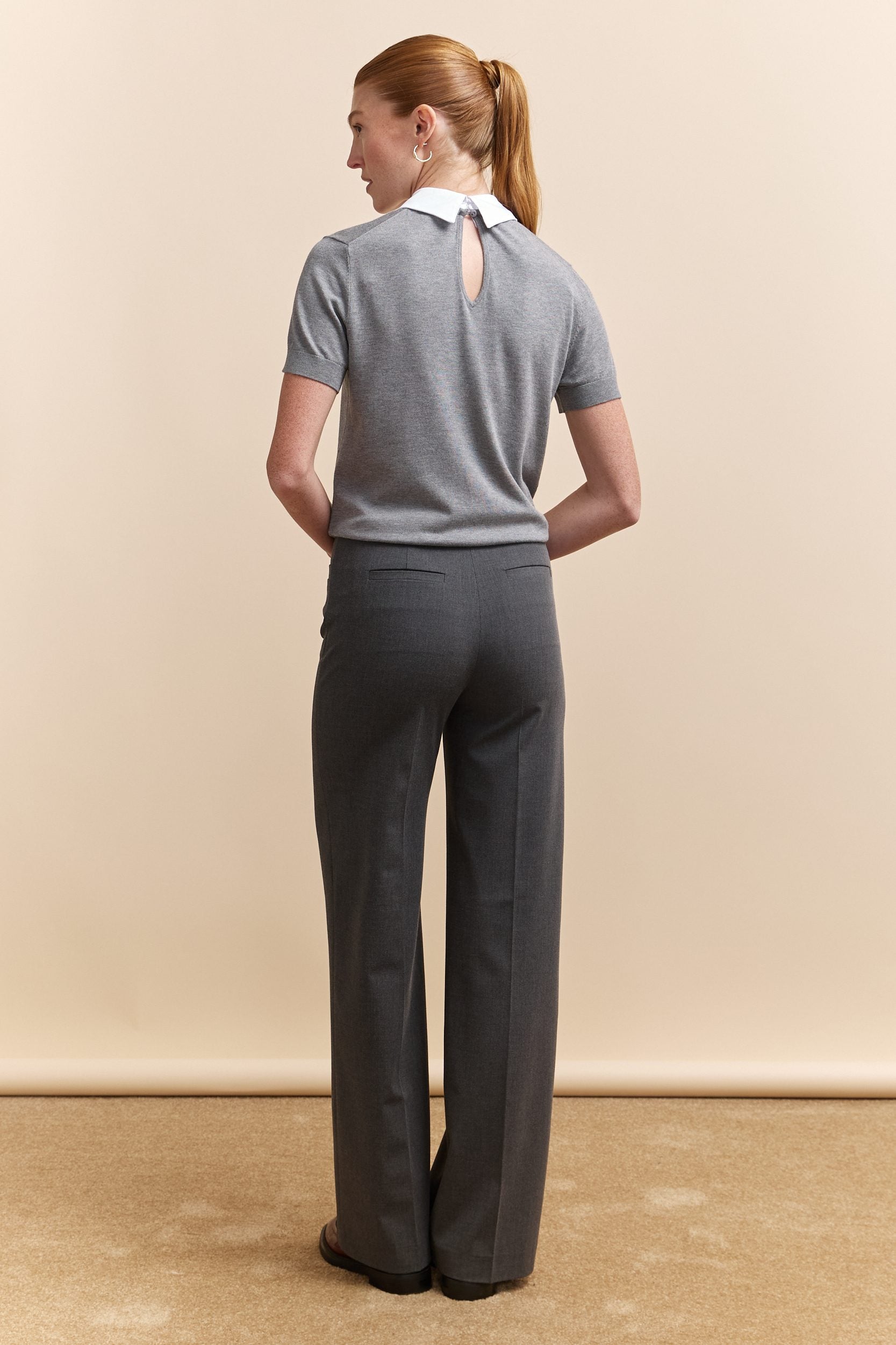 Pantalon taille haute droit