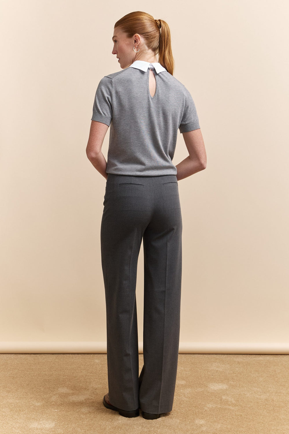 Pantalon taille haute droit