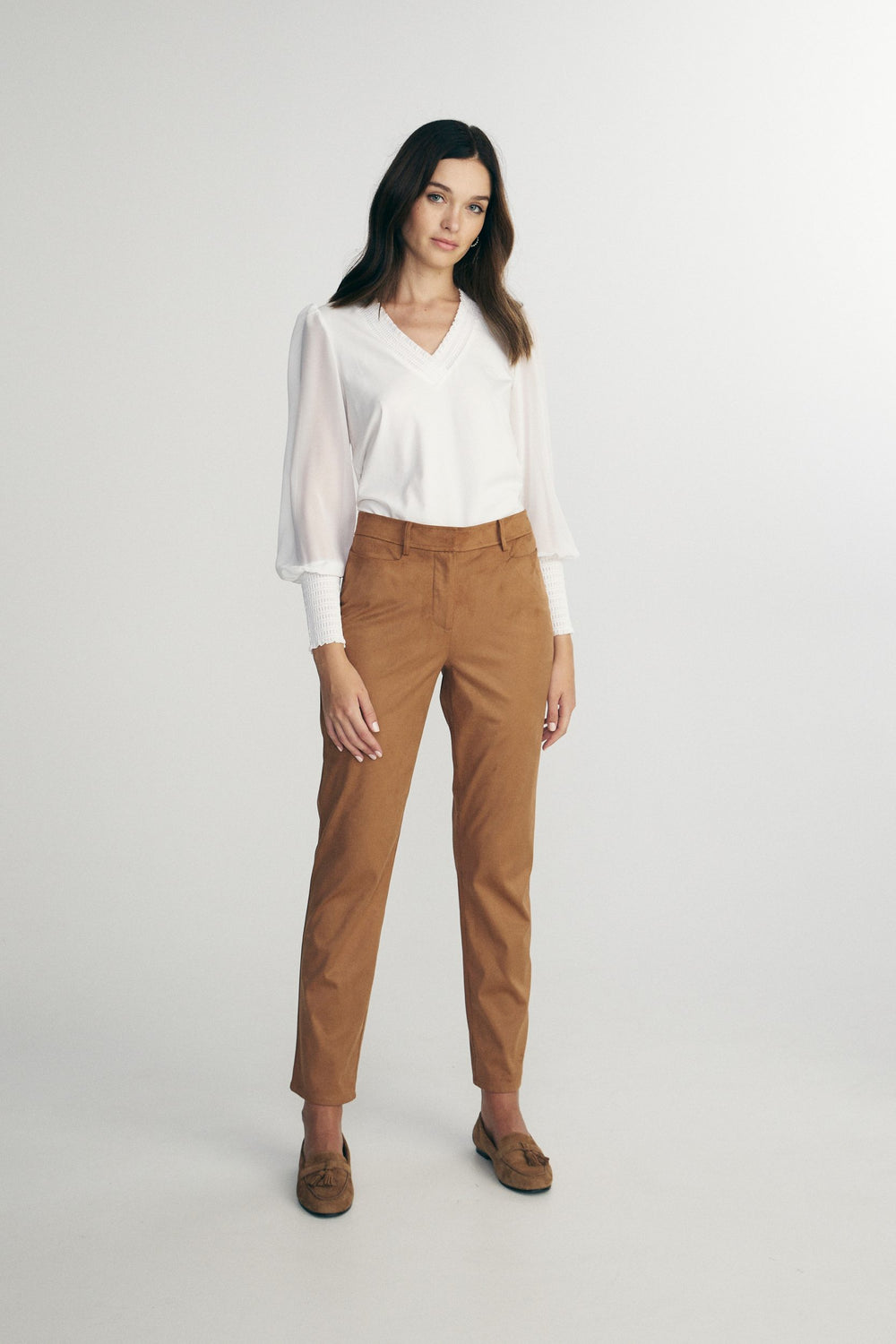 Faux suede pants