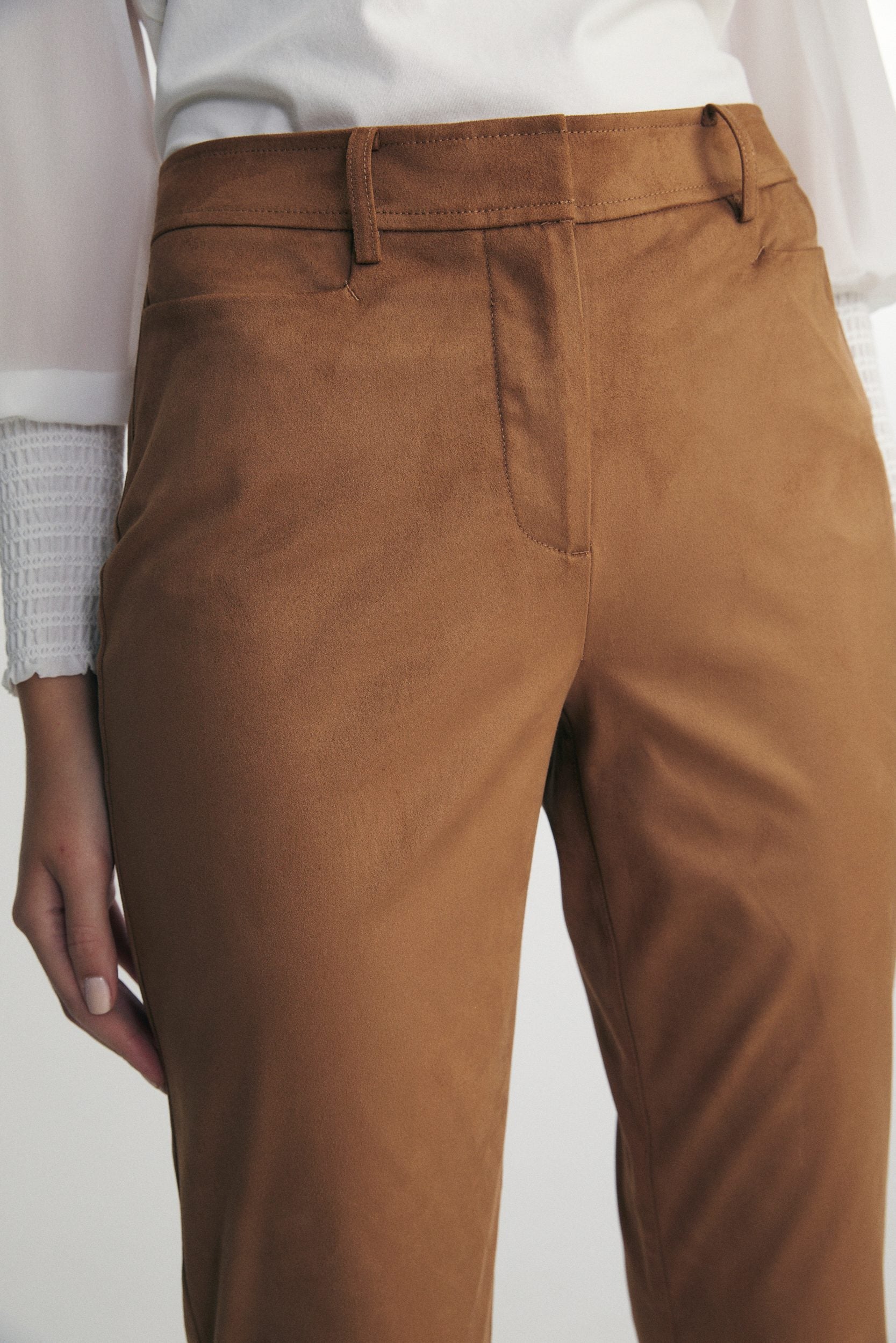 Faux suede pants
