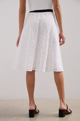Broderie anglaise skirt with elastic waist