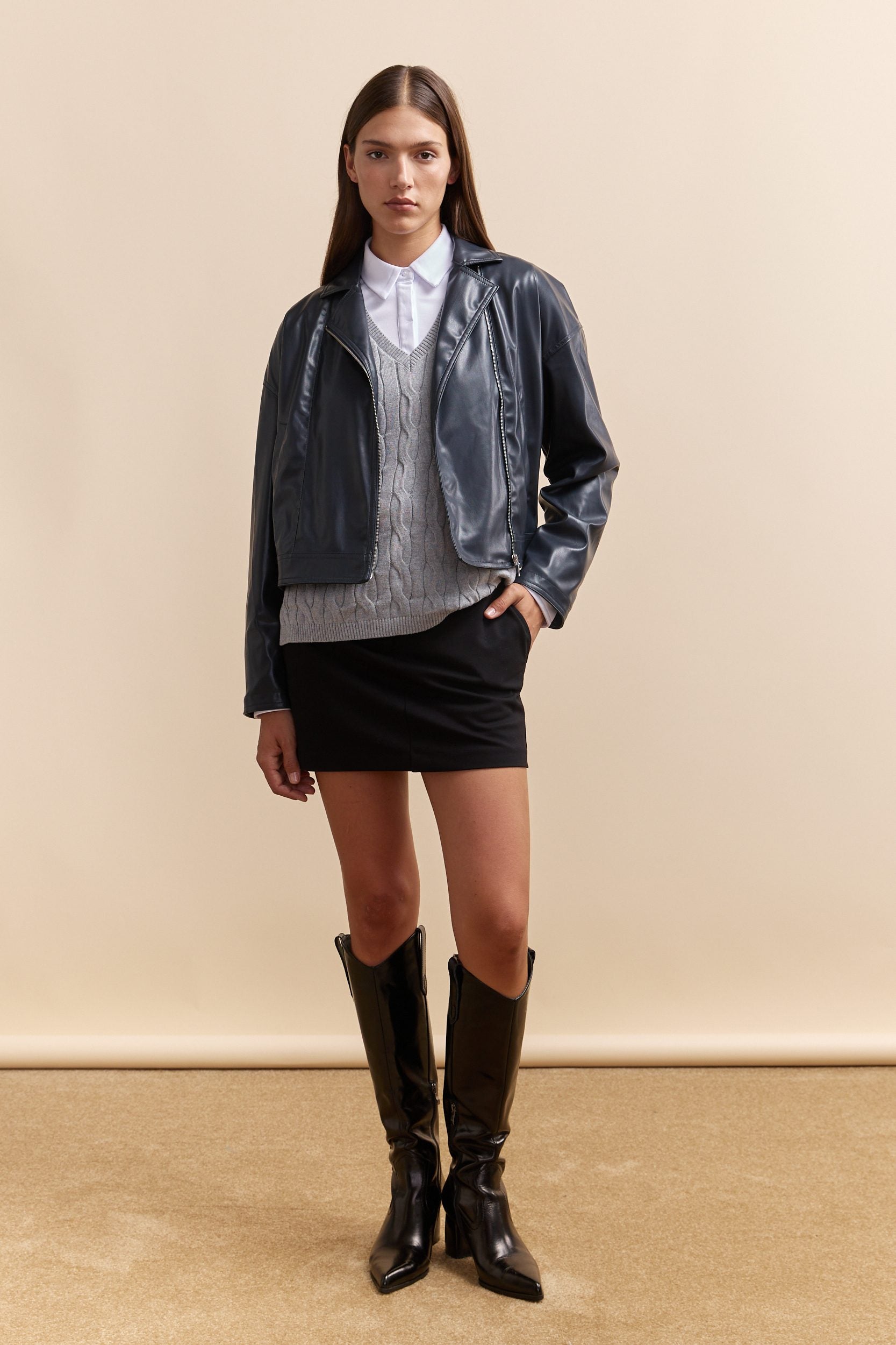 Mini jupe-short en ponte