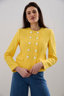 Double breasted crop blazer