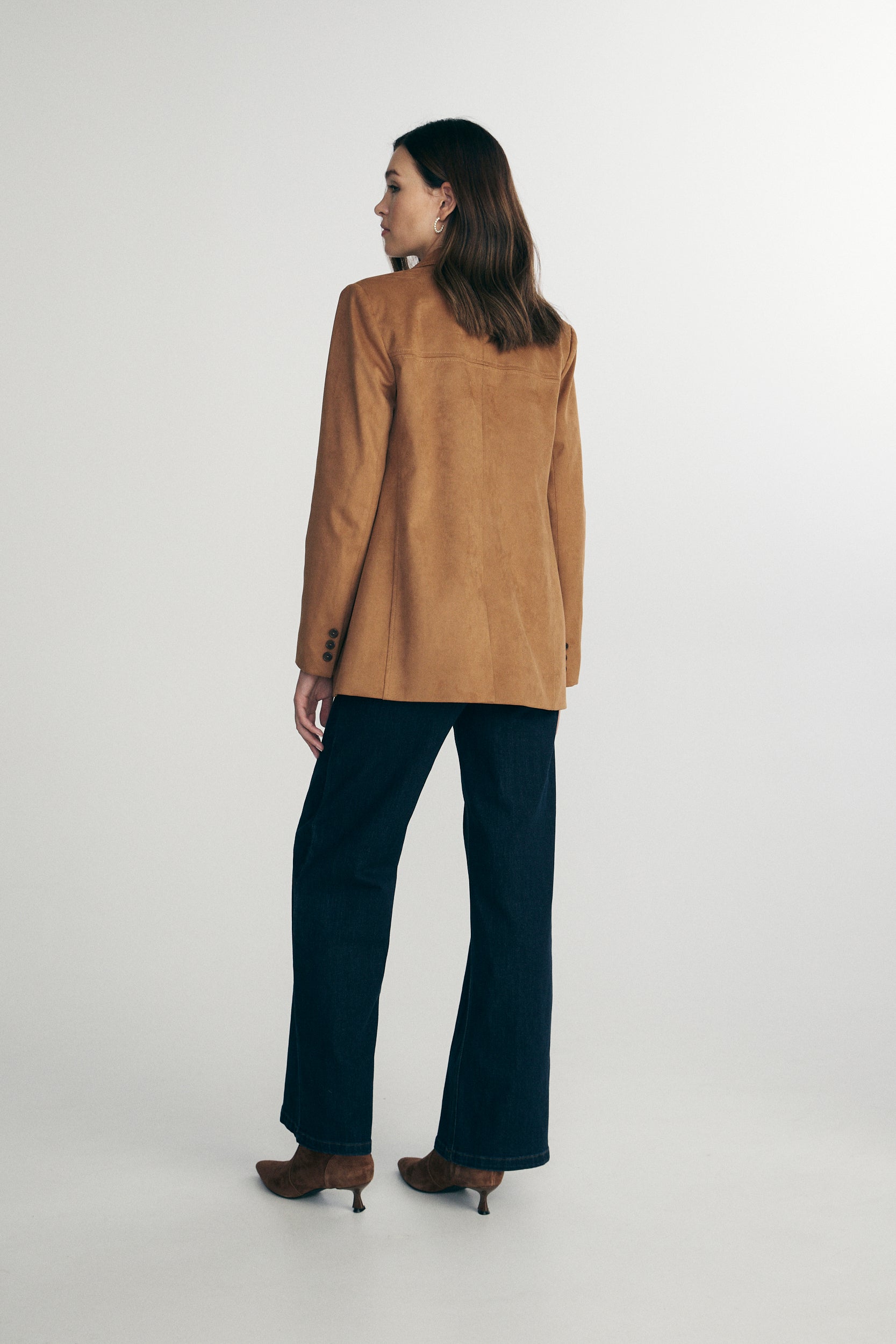 Veston ample en faux suède