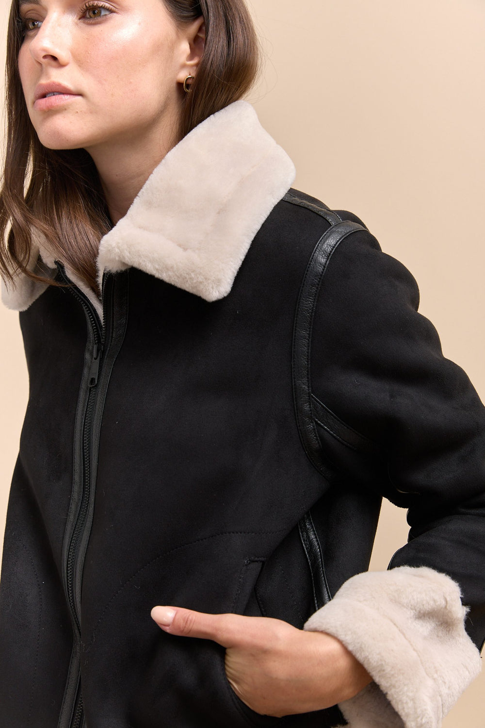 Manteau en faux mouton renversé