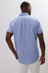 Semi-fitted linen shirt