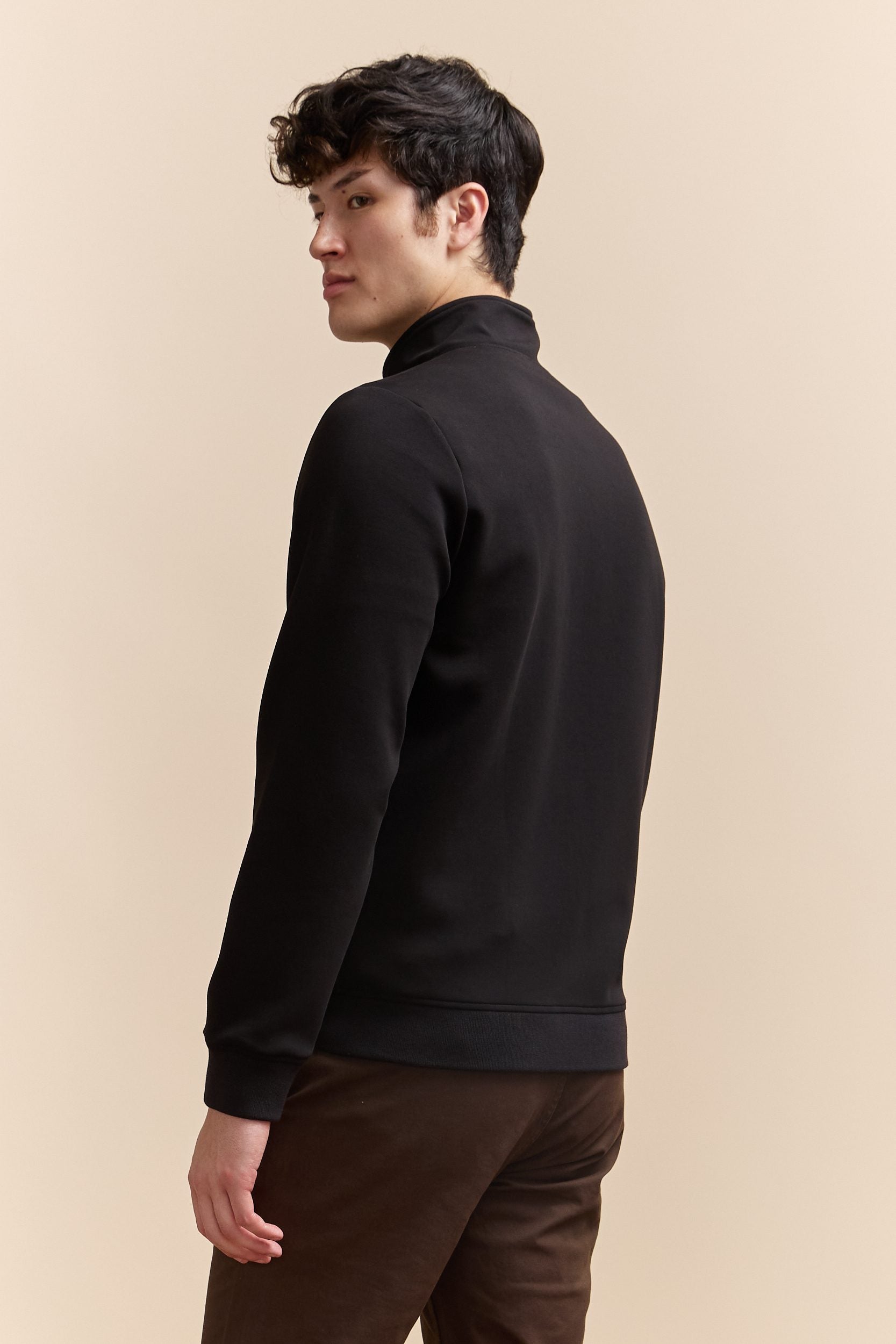 Cardigan avec zip matière mixte