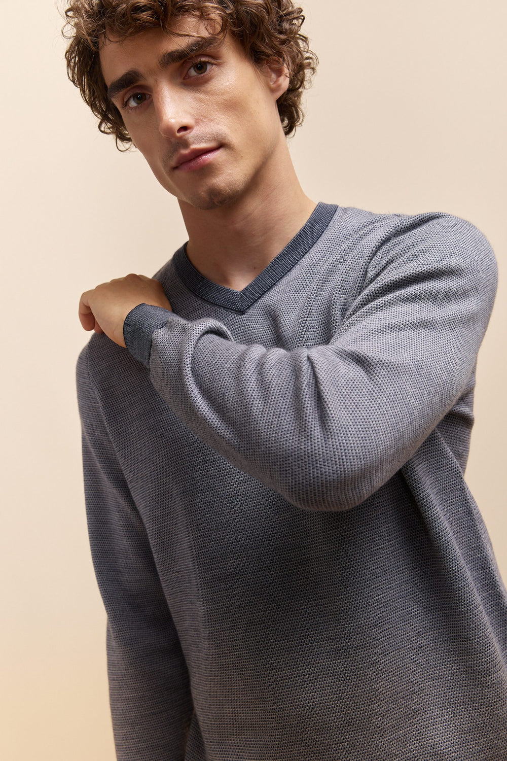 Pull en laine mérinos à motif jacquard