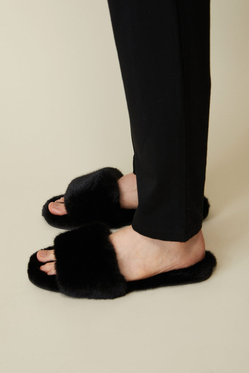 Faux fur open toe slippers TRISTAN Canada