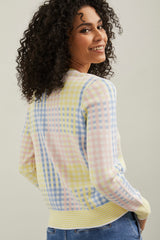 Sweater with coloured plaid