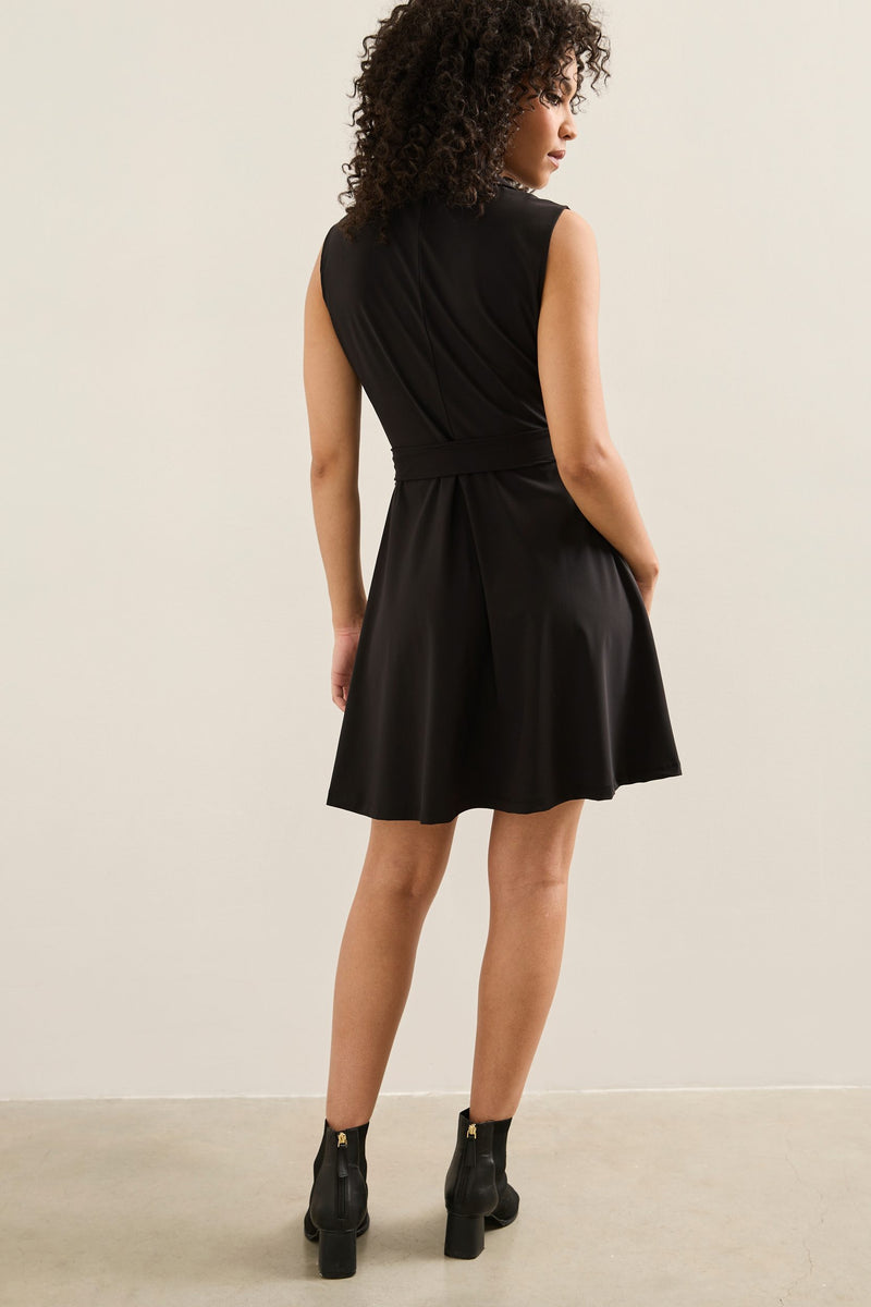 Fit & Flare Sport Chic Dress With Tailored Collar