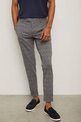 Slim fit check pants with cuffs
