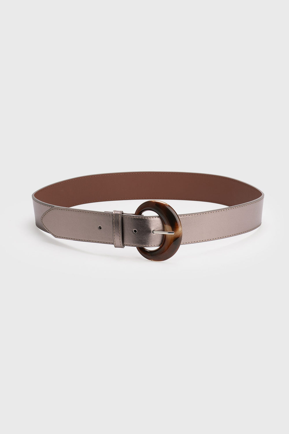 Ceinture large métallique à boucle en croissant
