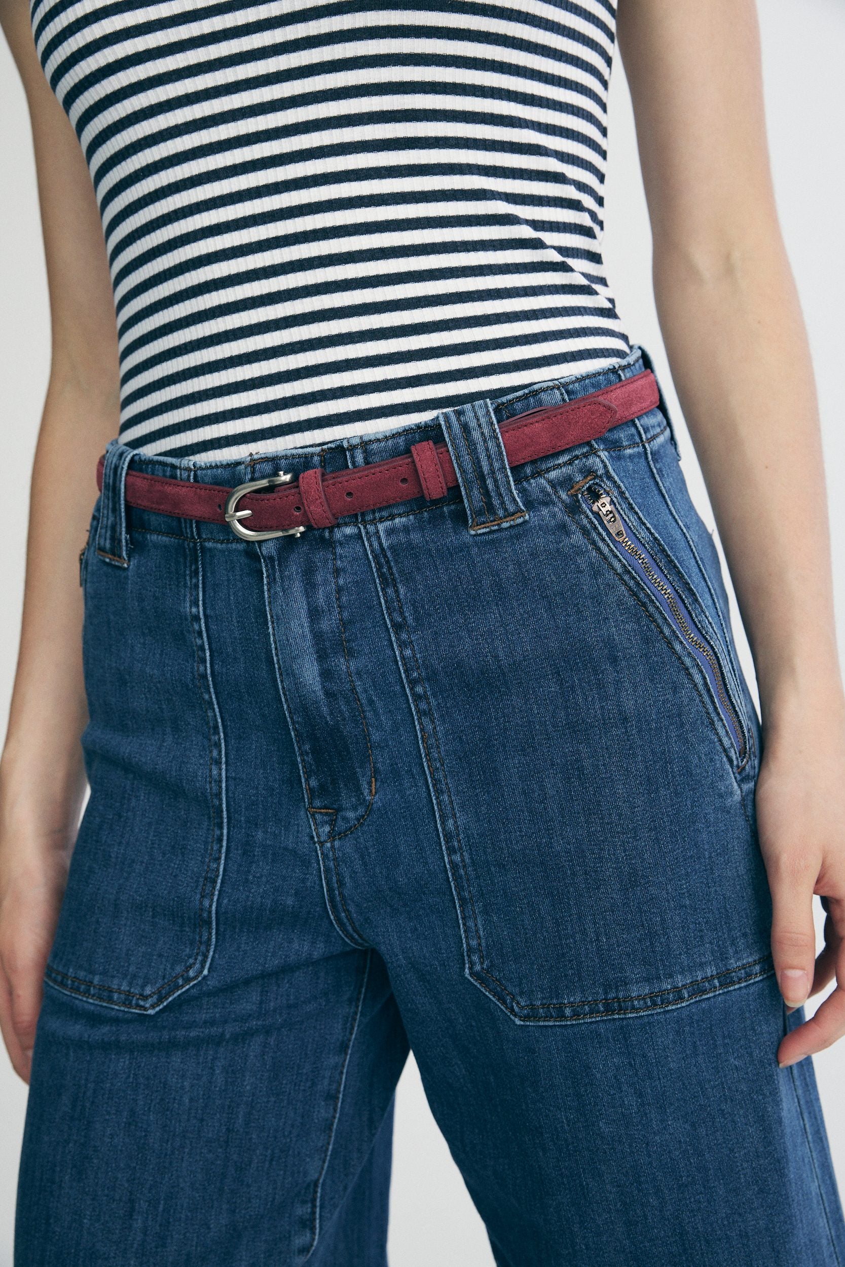 Soft suede slim belt