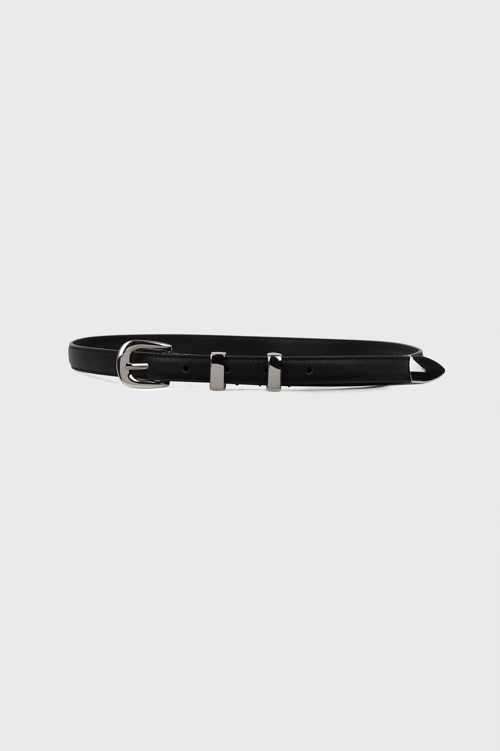 Ceinture fine avec boucle argentée