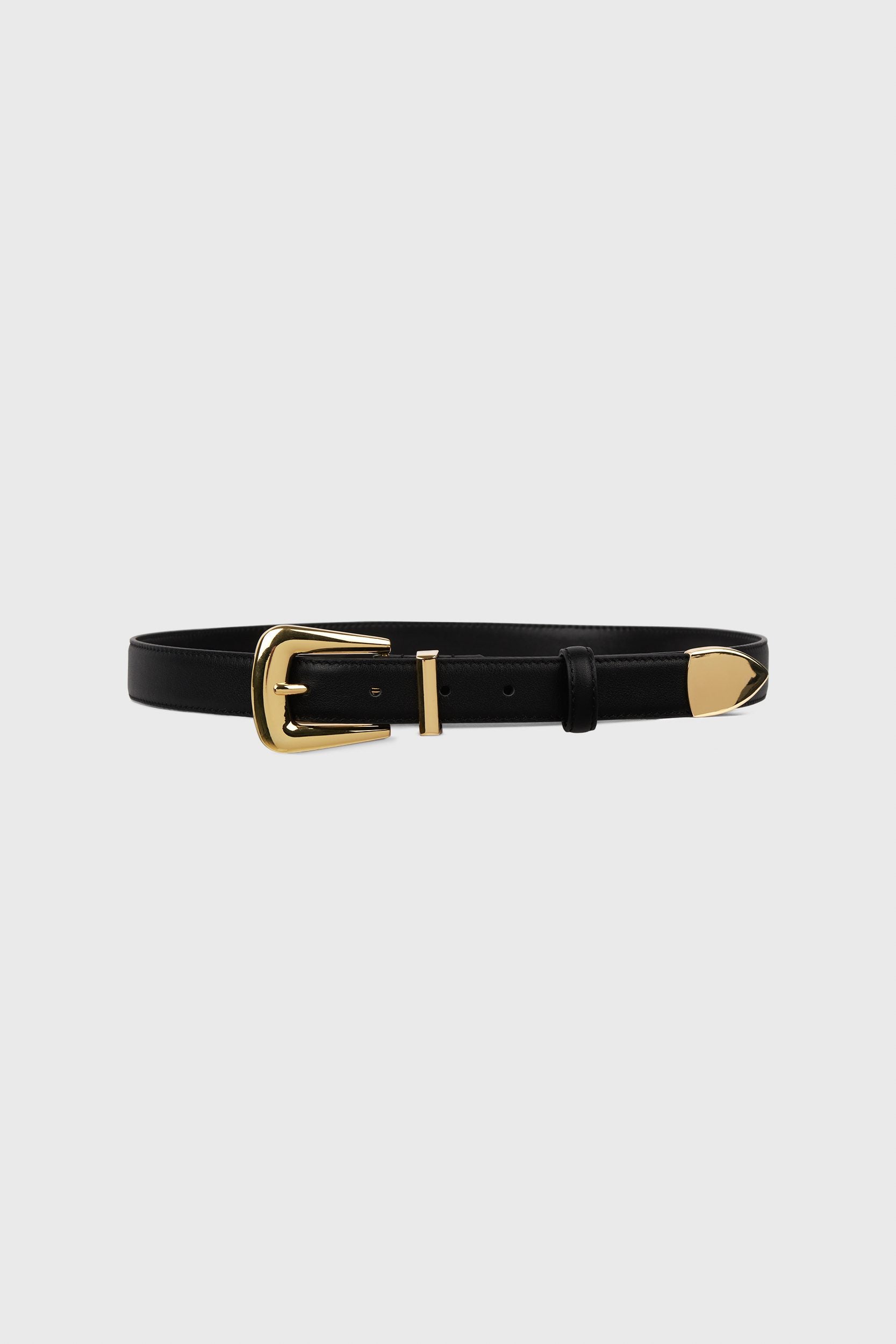 Ceinture fine avec boucle dorée