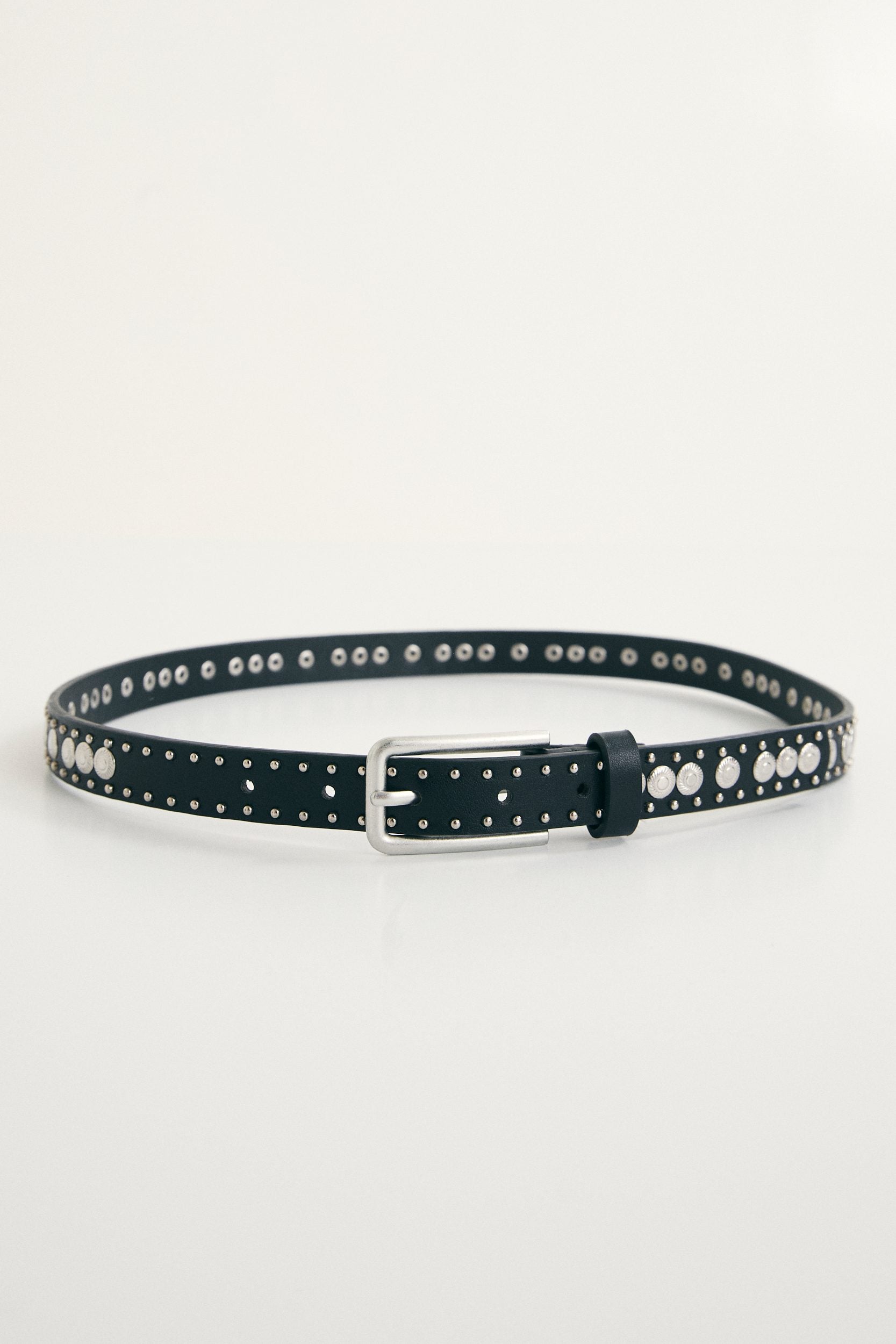 Studded leather belt