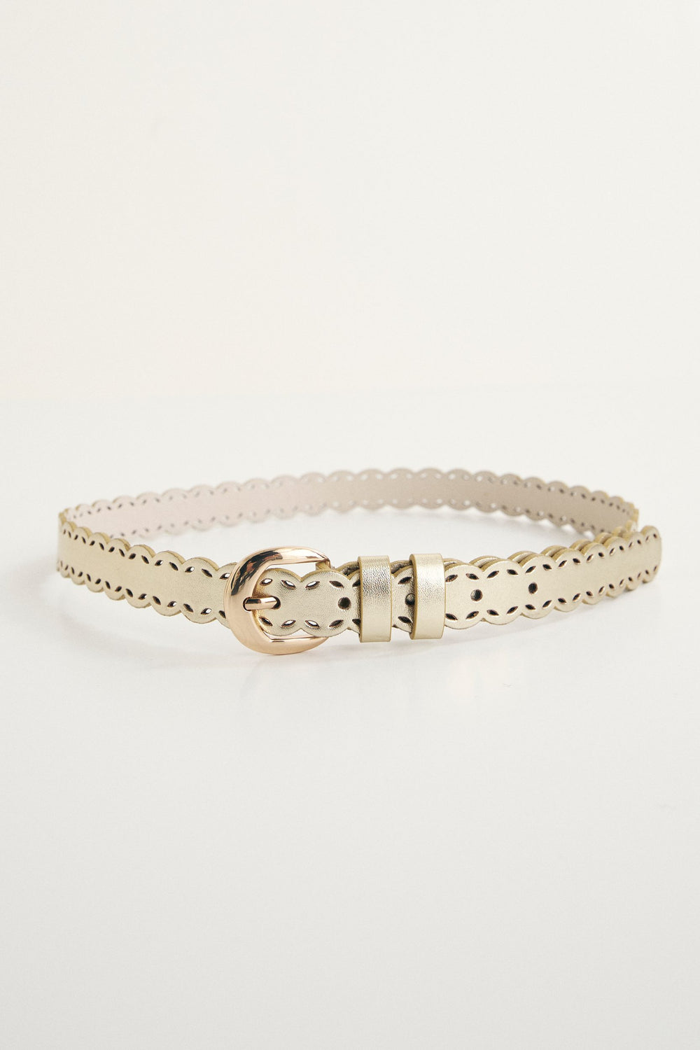 Ceinture en cuir doré