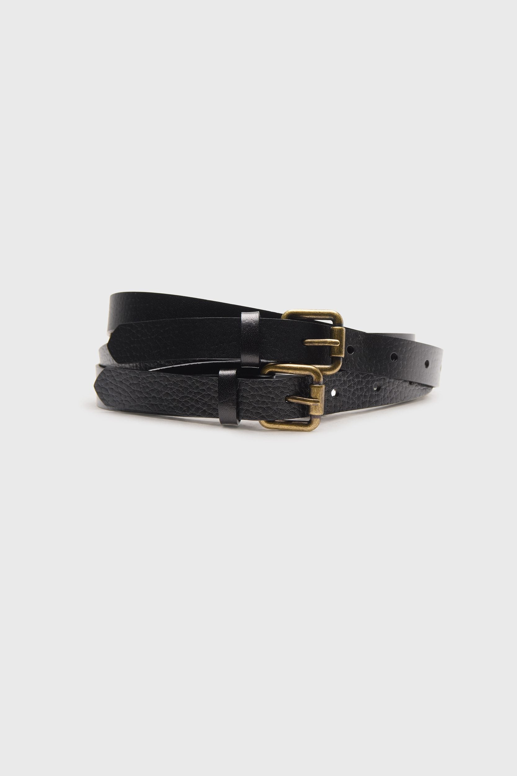Double buckle braided belt
