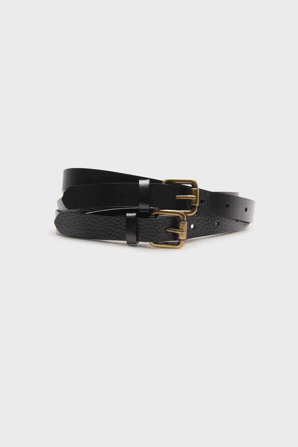 Double buckle braided belt