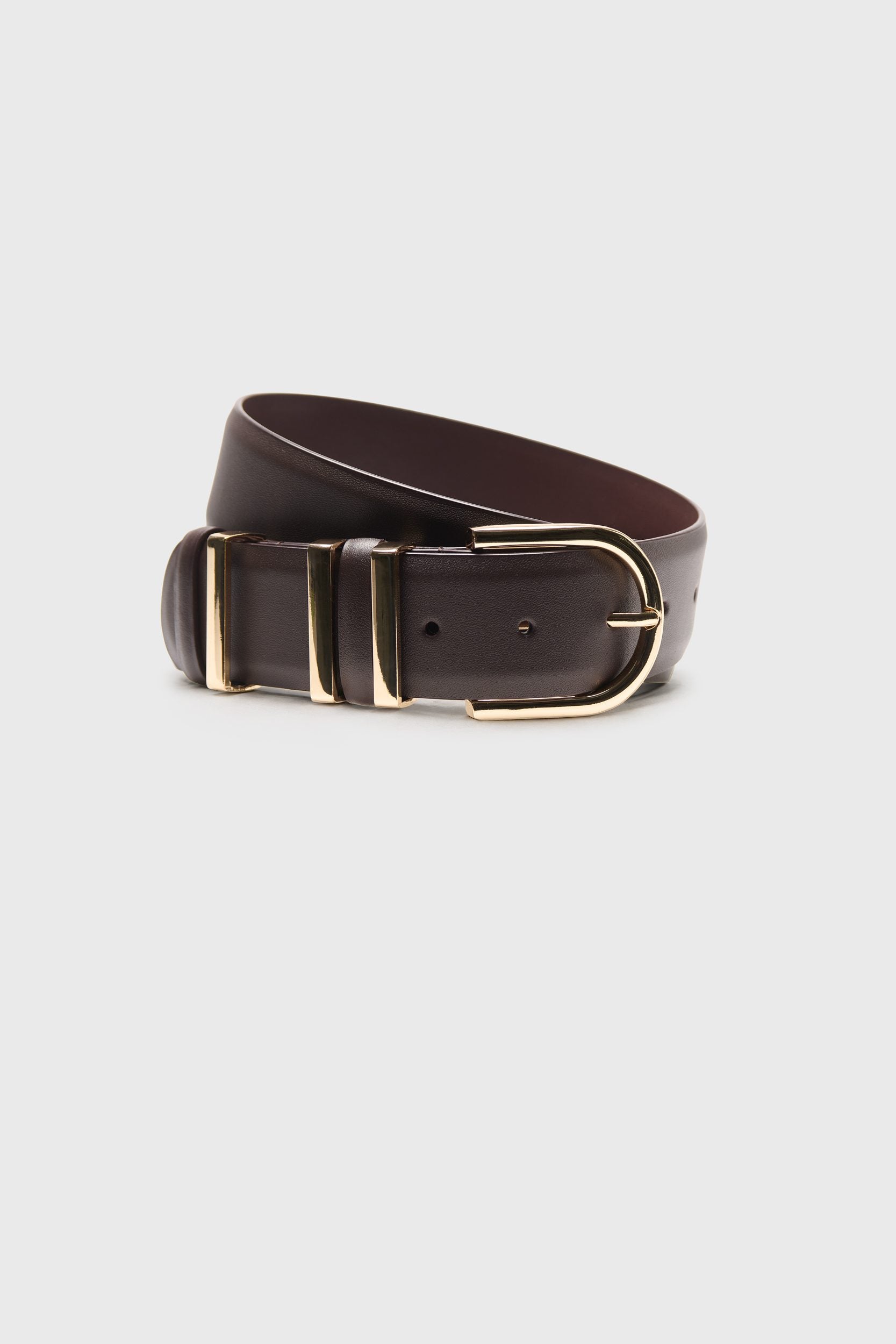 Belt with gold buckle