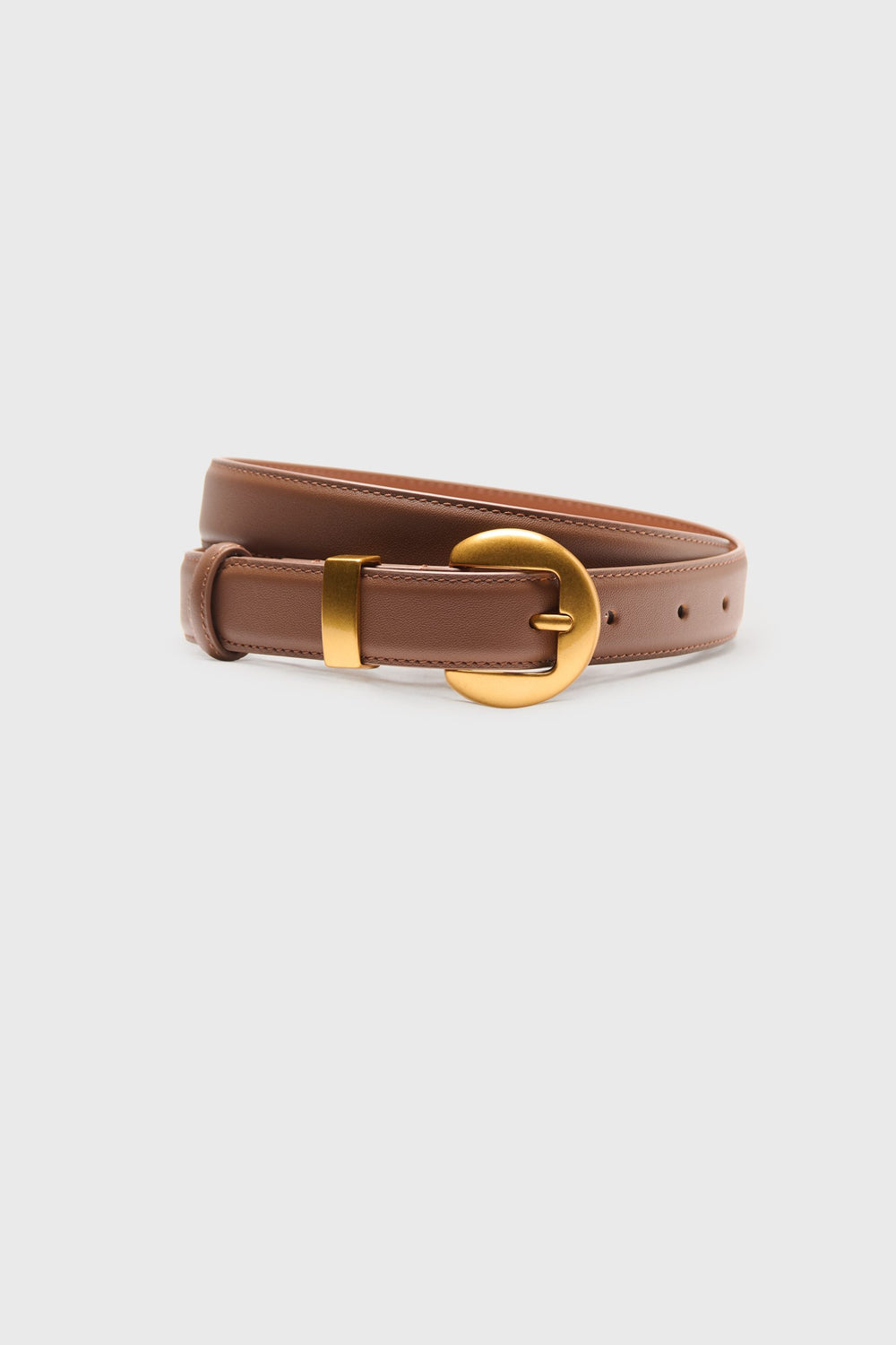 Belt with gold buckle