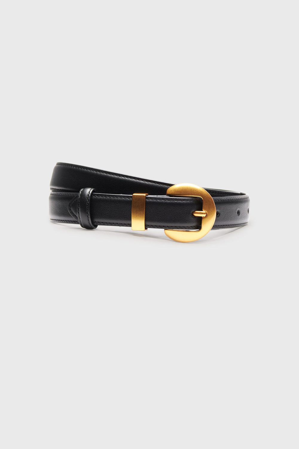 Belt with gold buckle
