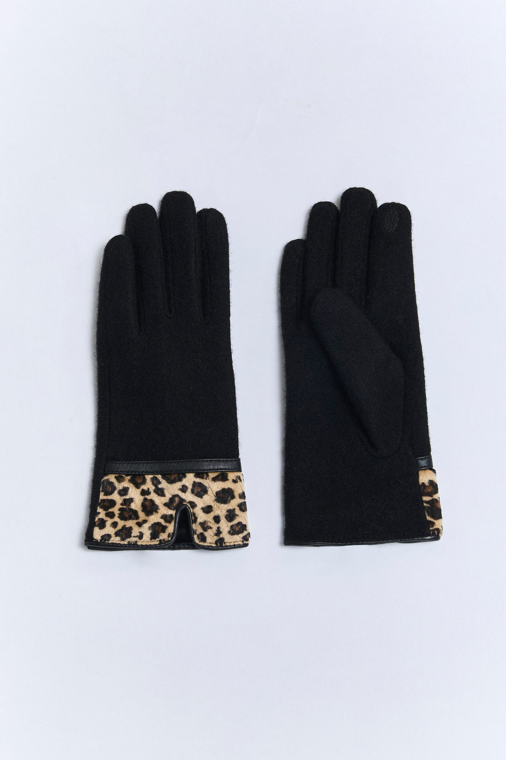 Gants de laine à motif panthere