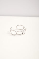 Oval link cuff bracelet