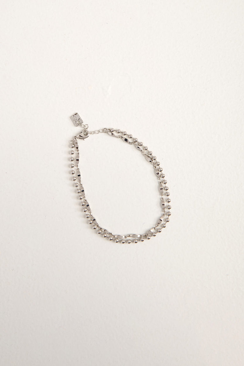 Double layer chain anklet bracelet