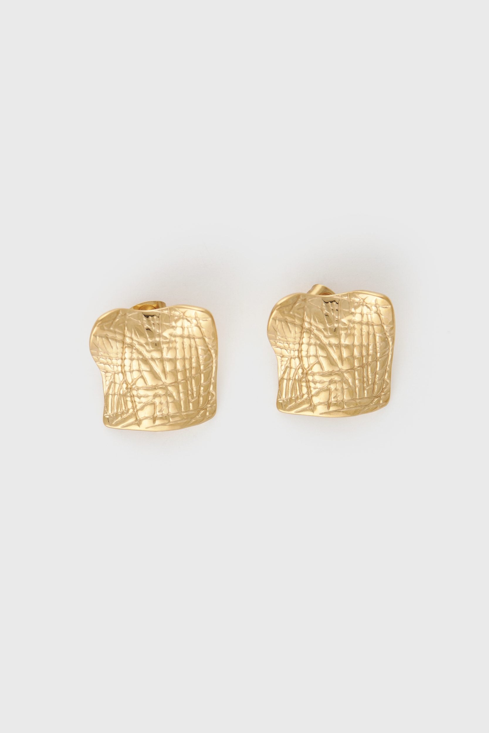 Textured square earrings