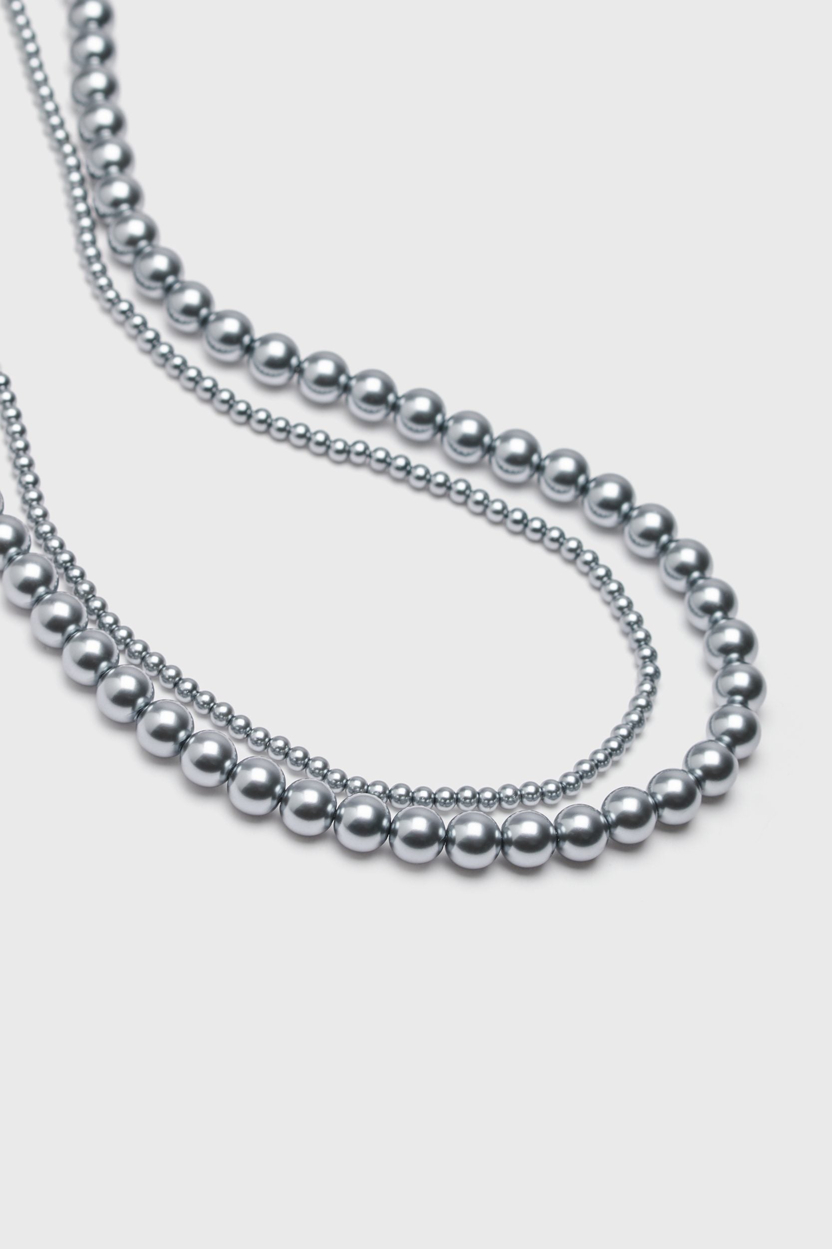 Double row pearl necklace