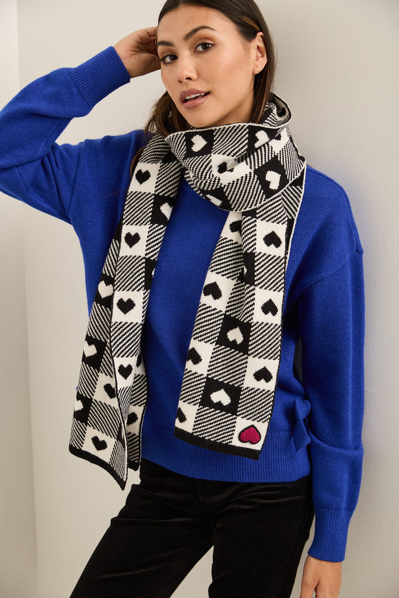 Knitted heart scarf