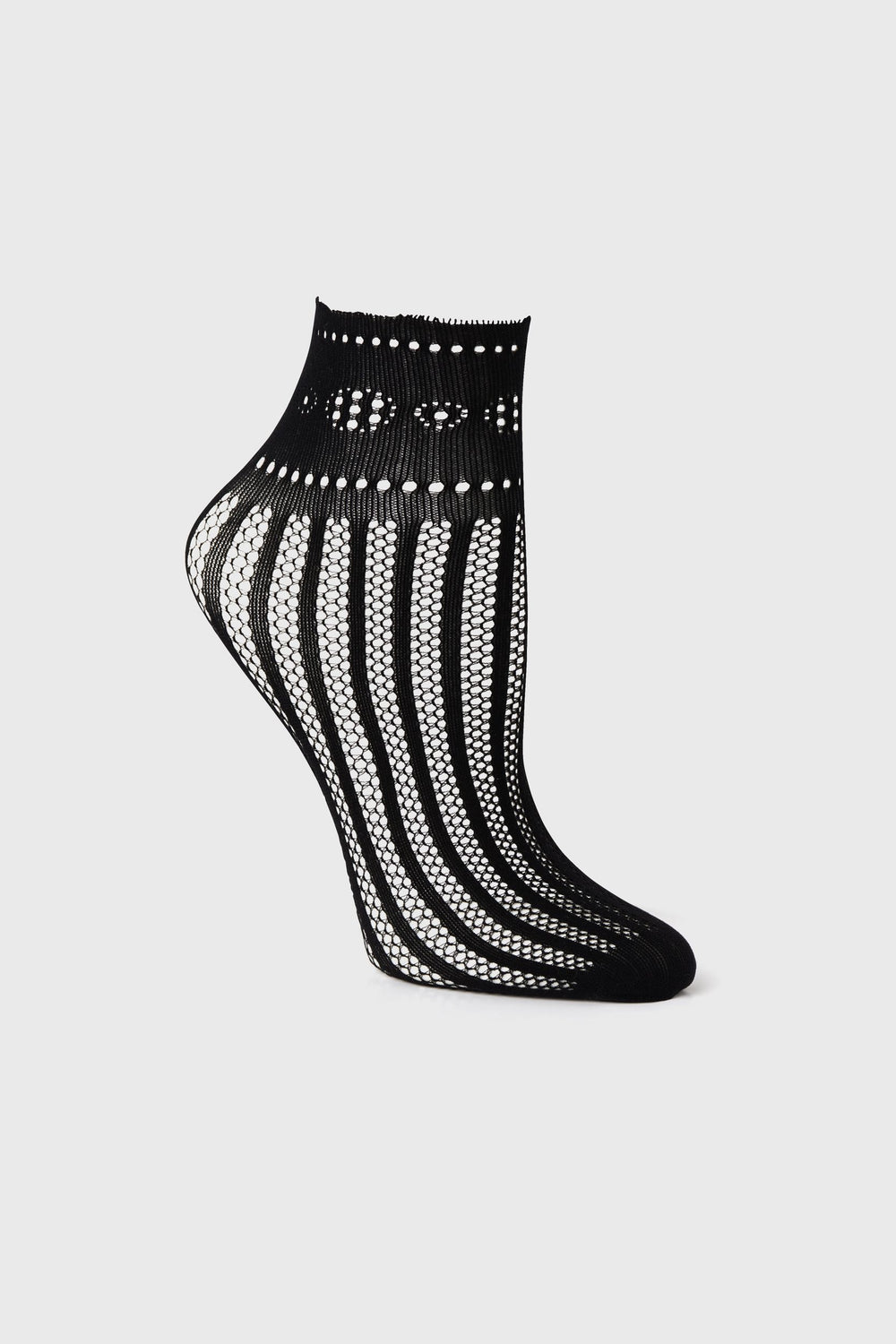 Fishnet socks with stripes