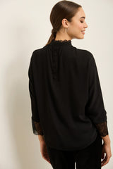 Dolman blouse with lace detail