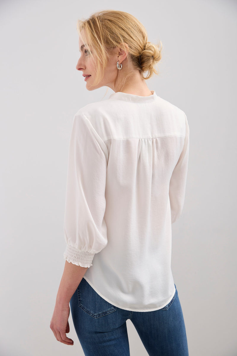 V-neck blouse with ruching detail