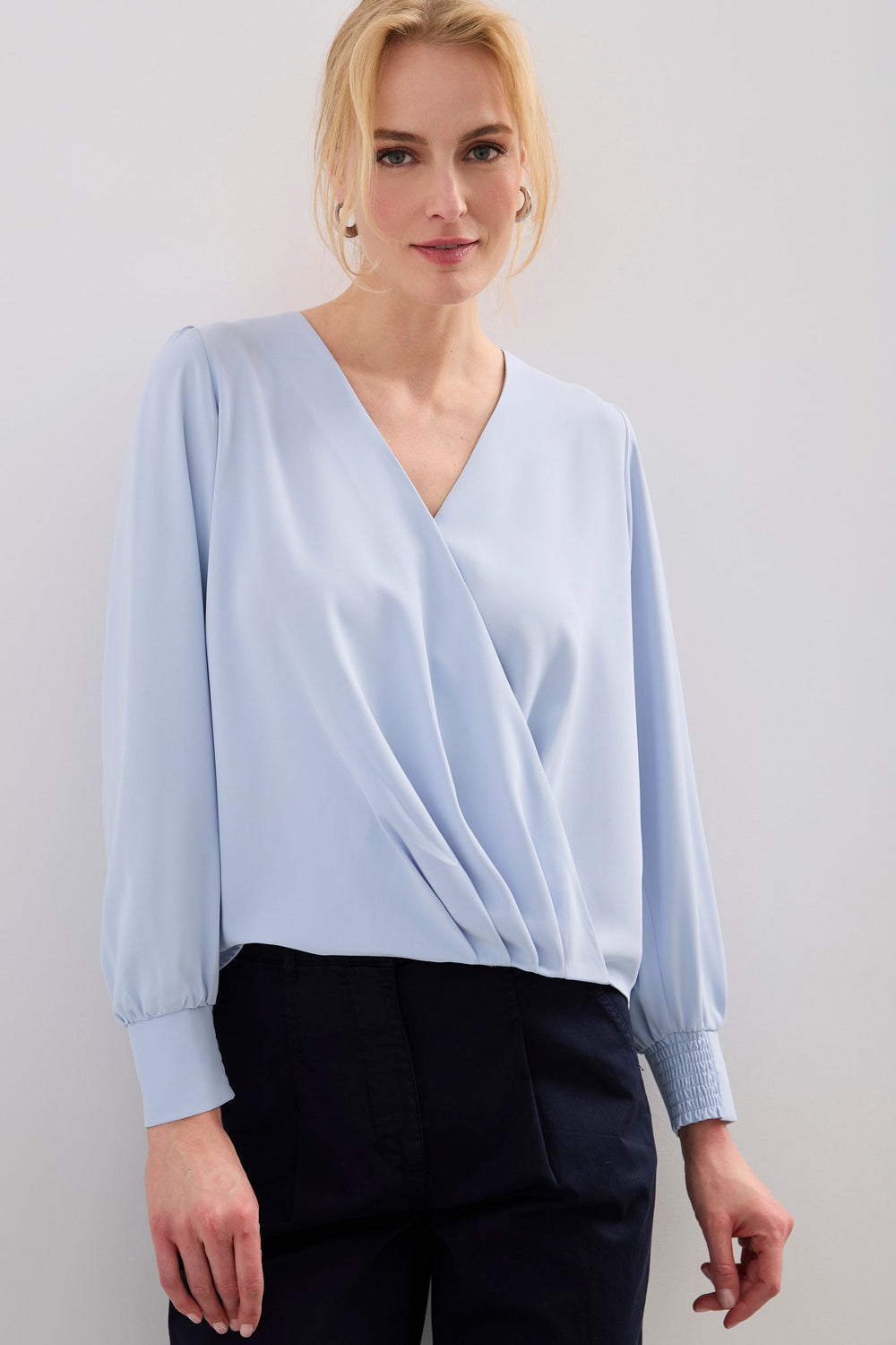 Blouse à manches longues au look cache-coeur